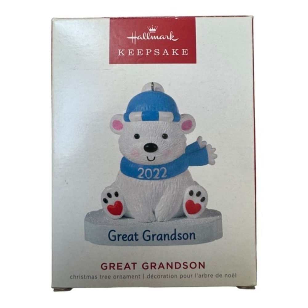 Hallmark Keepsake Great Grandson 2022 Christmas Ornament Polar Bear New in Box